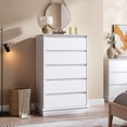 thumbnail image 3 of Modern 5 Drawer Dresser , Chest of Drawers with Deep Drawers, Large Double Dresser for Closet with Wide Top, Tall Wooden Dresser for Living Room, Bedroom,Hallway, 3 of 7
