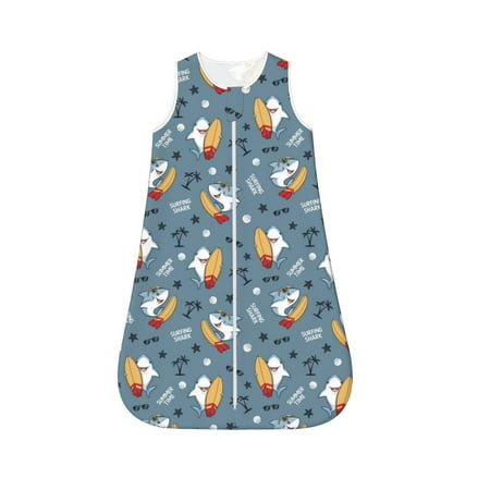 

Cauagu Surf Shark for Infant Wearable Blanket Unisex Girl Boy Swaddle Transition Sack - Newborn Essentials Sleep Clothes-X-Large