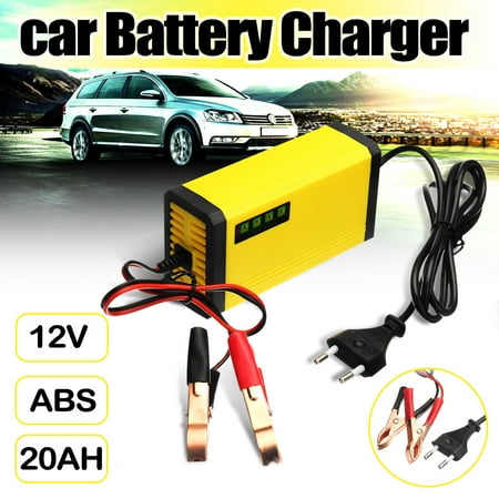 Battery Parallel Circuit - 12V 20AH Car Motorcycle Battery Charger Power Display Reverse Short Circuit Protection Yellow