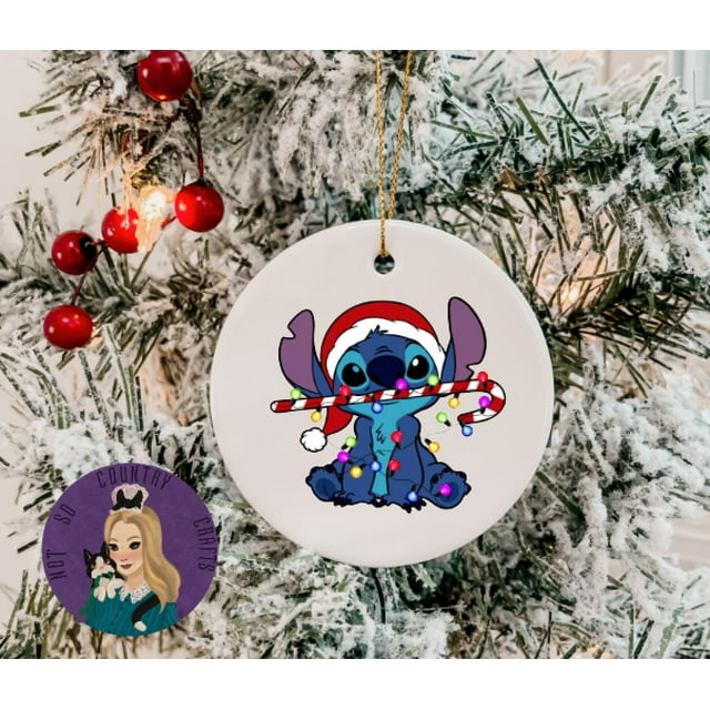 Stitch christmas ornament; personalized; gift for Disney lover - As Picture - 3-Pack