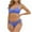Blue, variant on Swimsuit Women 2 Piece Bikini Sets Ribbed U-Wire Bikini Top with Cheeky Cutout Bottom Womens Swimwear Bathing Suits