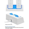 thumbnail image 3 of Charging Dock Station for Wii/Wii U, Charger Stand for Wii Remote with 2 Rechargeable Battery & Charging Cord-White, 3 of 7