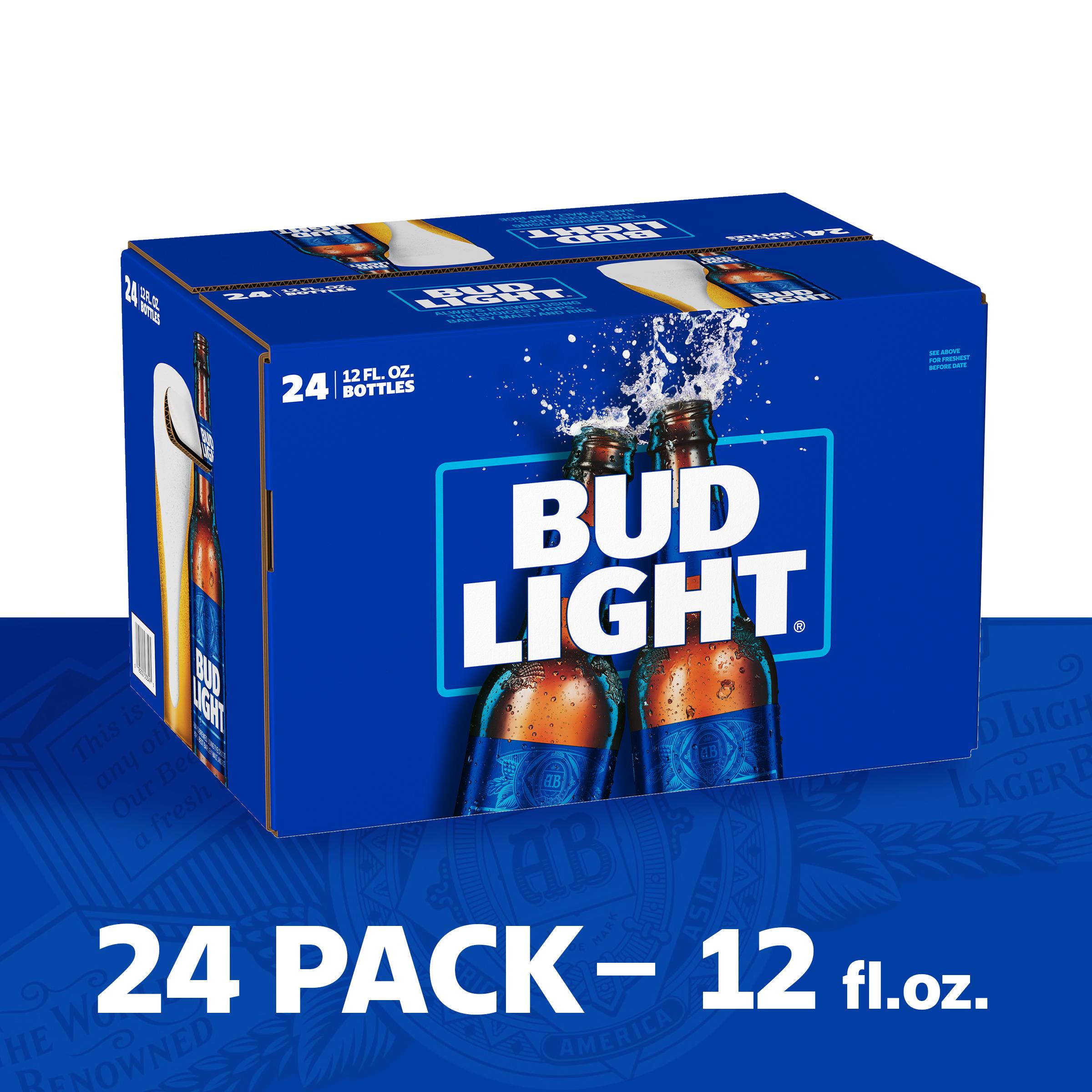 Bud Light Beer 24 Pack Beer 12 FL OZ Bottles Walmart Walmart
