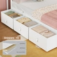 thumbnail image 5 of Afuhokles Twin Bed Frame with 6 Storage Drawers and 2-Tier LED Headboard, Power Outlets, White, 5 of 7