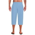 thumbnail image 6 of YLSDY Womens Capri Pants Wide Leg Yoga Capris Summer High Waisted Casual Lounge Cropped Pants with Pockets Sky Blue L, 6 of 7
