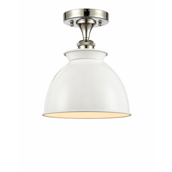 Innovations 516-1C-PN-M14-W-LED Adirondack 1 Light Semi-Flush Mount part of the Ballston Collection, Polished Nickel