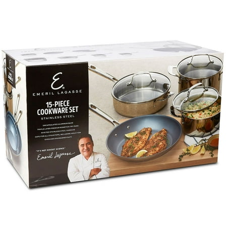 Emeril Lagasse 15-Piece Stainless Steel Cookware