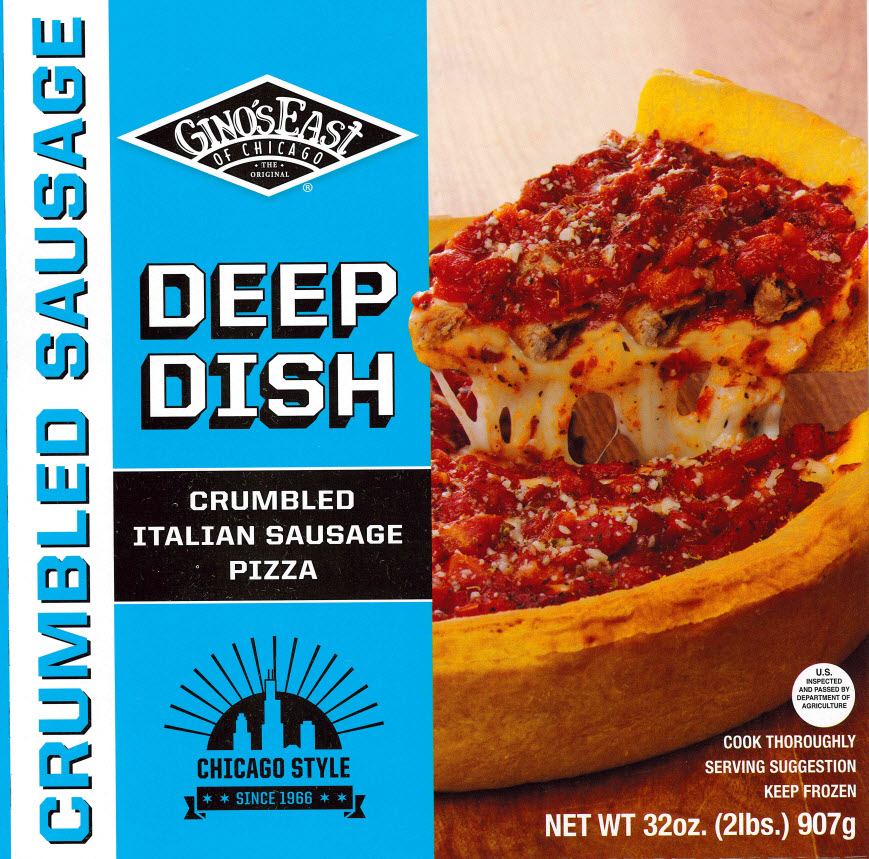 Gino's East Deep Dish Sausage Frozen Pizza, Marinara Sauce, Box, 32oz ...