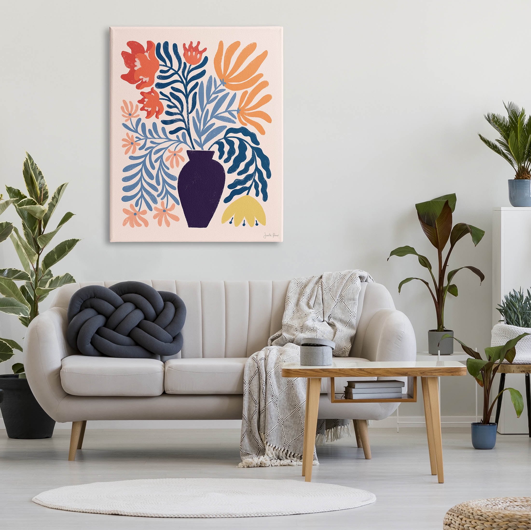Stupell Industries Abstract Flower Vase Modern Silhouettes Graphic Art Gallery Wrapped Canvas Print Wall Art, Design by Janelle Penner