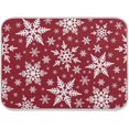 thumbnail image 1 of Absorbent Dish Drying Mat Christmas White Snowflake Seamless Pattern Dishes Drainer Protector Pad Trivet Mat Pot Holder with Hanging Loop for Kitchen Countertops Sinks Refrigerator 18 x 24 Inch, 1 of 6