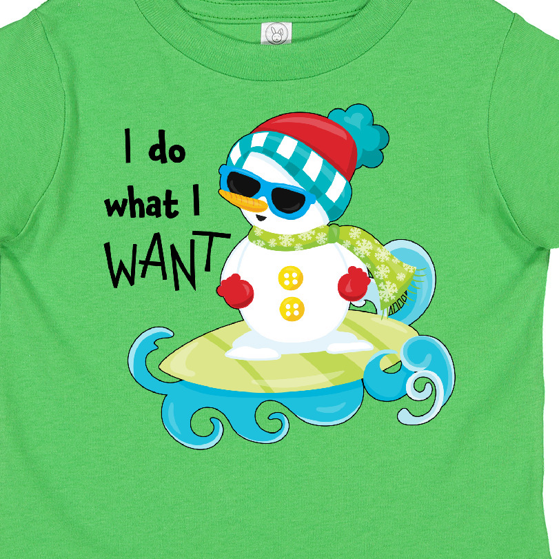 Inktastic I Do What I Want summer snowman surfing Boys or Girls Toddler T-Shirt - image 3 of 4