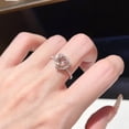 thumbnail image 2 of Especial para collar de anillo de amor de laurel, plata esterlina, separación de color oro rosa, anillo de diamante femenino para dedo, 2 of 5
