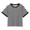 thumbnail image 5 of fatyb Kids Unisex Oversized Striped T Shirts Short Sleeve Casual T-Shirts Summer Tee Tops for Boys Girls, 5 of 5