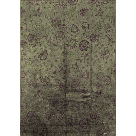 Ahgly Company Indoor Rectangle Oriental Brown Industrial Area Rugs, 7' x 10'