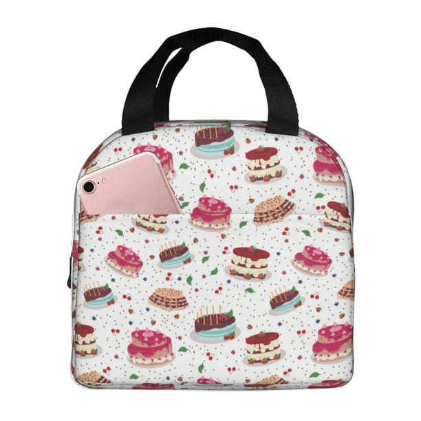 Easygdp Birthday Cake Bolsa Térmica Premium - Tela Oxford Impermeable, Gran Capacidad, Bolsillo Frontal, Unisex para Trabajo, Escuela, Actividades al Aire Libre y Picnics