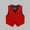 Red, variant on FamilyThread Boy's Formal Suit Vest Solid Color Waistcoat Vest Unique V-Neck Design with Pockets For 2-14Y