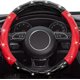 thumbnail image 2 of Black Red Steering Wheel Cover, Universal Car Steering Wheel Protector with Crystal Rhinestones Anti-Slip 14.5-15 inch, 2 of 4