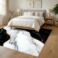 thumbnail image 3 of ODIKA 6'x9' Ultra-Soft Area Rug, Abstract Swirl Veined Gilded Border Streaks Flow Symmetrical None Washable, Bare feet friendly, Silk-Touch for Guest Room, Bedroom, 3 of 7