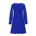thumbnail image 3 of SuTry Girls' A-Line Mesh Dress Trendy Cozy Soft Fabric Long Sleeve Round Neck Skirt Elegant Style for Party Dance Graduation(Blue#1,10 Years), 3 of 8
