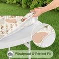 thumbnail image 5 of Pioneer Flower Floral Print Pattern Round Fitted Tablecloth with Elastic Edge,Dining Table Cover Waterproof,Outdoor Round Tablecloth for Camping,Dining,Indoor and Outdoor, 5 of 7