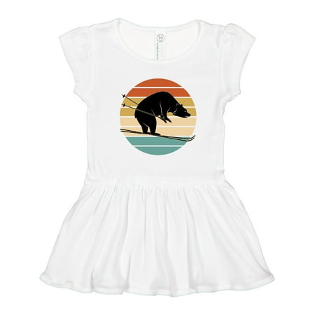 

Inktastic Skiing Bear Retro Sunset Girls Toddler Dress