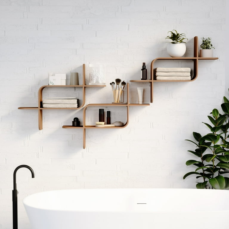 【タイムセール】Umbra Montage 木製シェルフ Montage Decorative Wall Shelf | Create An Eye-Catching Wall