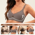thumbnail image 6 of Qylux Wireless Bras for Women No Underwire Push Up Bras Seamless Full Coverage Comfort Lift Support Soft Everyday bra,Grey, 6 of 11