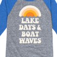 thumbnail image 3 of Instant Message - Lake Days And Boat Waves - Toddler And Youth Raglan Graphic T-Shirt, 3 of 5