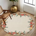 thumbnail image 2 of Round Area Rug 6 Ft, Fall Mushrooms Washable Non-Slip Circle Carpet for Living Room/Bedroom, Autumn Green Eucalyptus Leaves Plants Low-Profile Indoor Mats Collection Rugs for Residential, 2 of 8