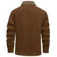 thumbnail image 3 of WXLWZYWL Men's Corduroy Jacket Sherpa Lined Trucker Jackets Cotton Turn-Down Collar Warm Winter Jacket Casual Coat 5 Pockets, 3 of 3