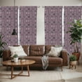 thumbnail image 2 of Ambesonne Purple Window Curtains, Flowering Nature Motifs, Each 28" W x 95" L, Violet Beige Black, 2 of 5