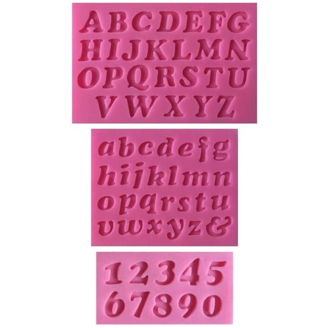Moule Silicone 3D Alphabet chiffres pour pâte à sucre, diseño de pasteles, decoración Ormromra YQ-1204