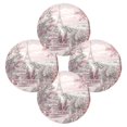 thumbnail image 6 of Round Plate Mat 15.4x15.4 Inchesx6 Placemat Table Mat Kitchen Mat Coffee Mat Fabric Thick, Strong Wear-Resistant, Heat Resistance Pink Flowers and The Eiffel Tower, 6 of 7
