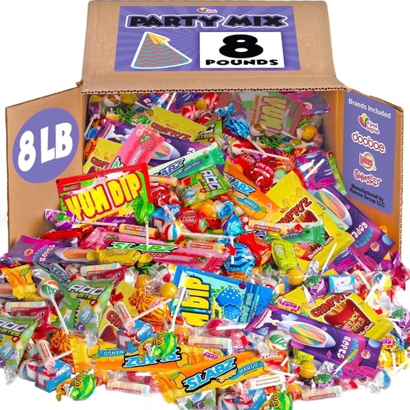 A Great Surprise Assorted Candy Mix, 8 lb Bulk Individually Wrapped Candy Variety Pack for Parades, Piñatas, Goodie Bags, Candy Bowls & Party Favors
