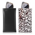 thumbnail image 1 of Estuche para Anteojos MoKo 2 Unidades Funda Suave de Cuero Negro Leopardo, 1 of 7