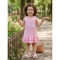 thumbnail image 6 of BemeyourBBs Toddler Baby Girl Big Sister Dress Outfit Infant Baby Girl Pink Summer Tank Dress Big Sister Letter Embroidery Sleeveless Ruffled A Line Dress, 6 of 9
