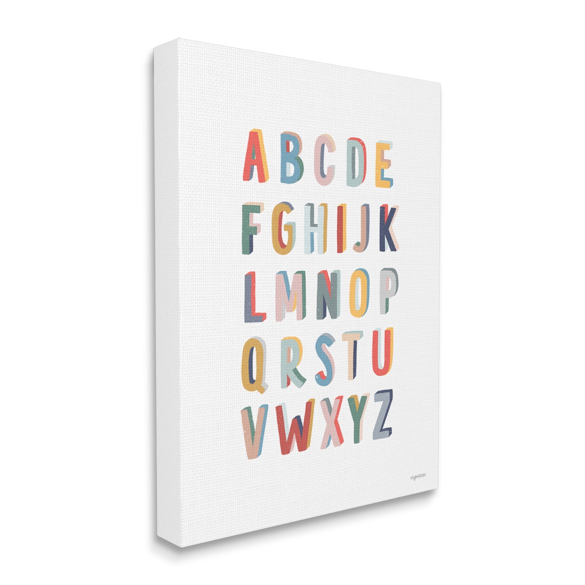 Stupell Industries Simple Alphabet Block Letters Symbols Design, 16 x 20, Design by Kyra Brown