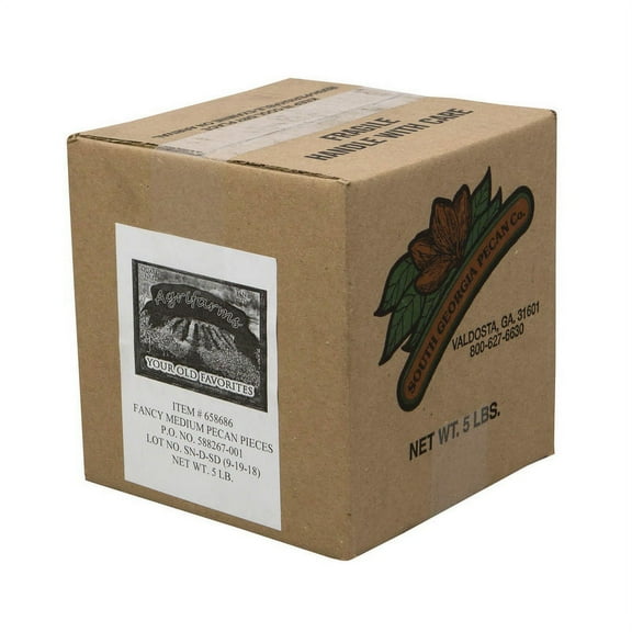 (Price/Case)Commodity Medium Pecan Pieces 5 Pounds Per Pack - 1 Per Case