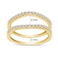 thumbnail image 5 of 1/4 CT Round Cut White Cubic Zirconia Curved Enhancer Guard Ring In 14K Yellow Gold Over Sterling Silver (Color: White, Clarity: VVS1-VVS2, 0.25 Cttw) -9, 5 of 9
