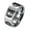 Silver/Black, variant on Mens 8mm Stainless Steel Relief Catholic St Saint Benedict Exorcism Cross Ring