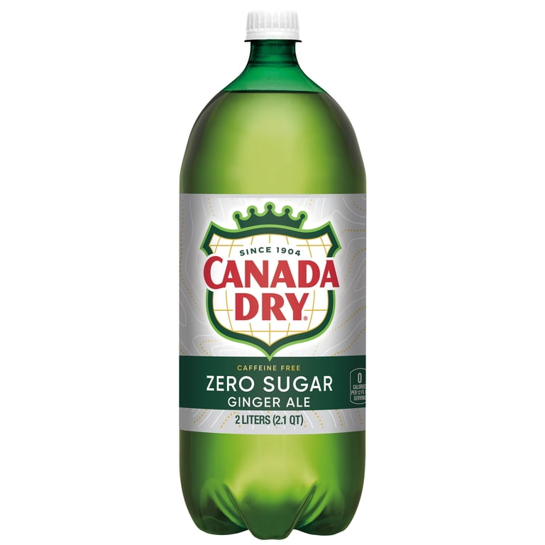 Canada Dry Caffeine Free Zero Sugar Ginger Ale Soda Pop, 2 L