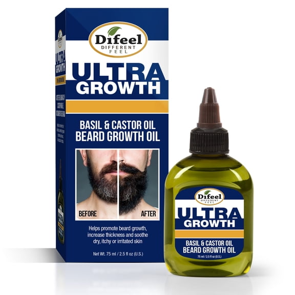 Difeel MENS Ultra Growth Basil and Castor Beard Oil 2.5 oz.