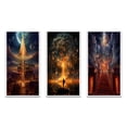 thumbnail image 2 of Designart "City of Light Final Destination II" Abstract Landscape Framed Wall Art Set Of 3 - Gold Abstract Landscapes Frame Gallery Set For Office Decor, 2 of 6