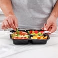thumbnail image 5 of [24 oz - 50 Count 3 Compartment Meal Prep Containers Reusable - Microwaveable, Dishwasher and Freezer Safe, BPA-Free, Portion Control and Convenience Food Storage with Lids, Stackable, 5 of 7