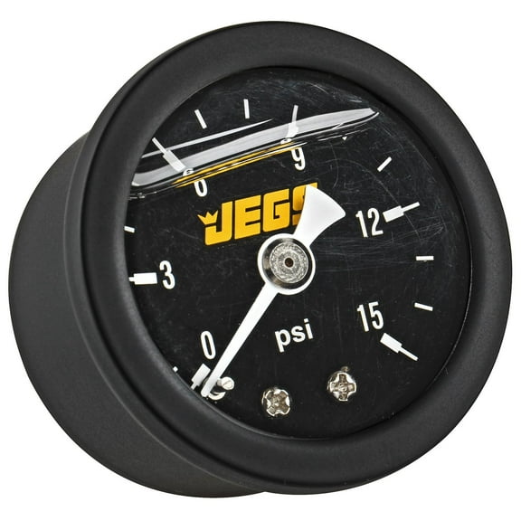 JEGS 41510 Fuel Pressure Gauge 1 1/2 in. Diameter 1/8 in. NPT Male Fitting 0-15