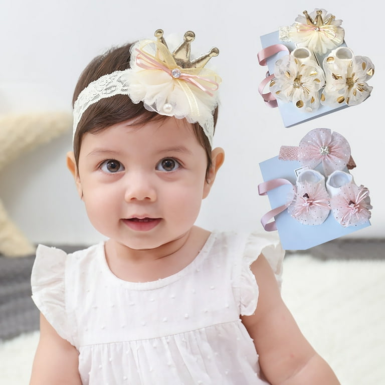 Baby Girls Cute Headband Elastic Lace Hair Band Pink Flower