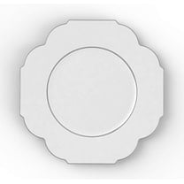 Party Source White w/ Silver Rim Plastic Salad Party Plates Count of 10