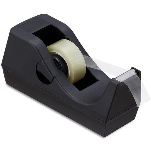Dispensador de cinta STAPLES negro con base ponderada antideslizante