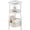 Matte White, variant on Small Side Table for Small Spaces with Storage Basket, Round End Table 3-Tier NightStand Sofa Corner Table for Living Room, Bedroom, Patio and More 24in Tall Rustic Brown
