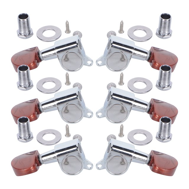 Clavijas de afinación de guitarra, afinador de bloqueo cerrado acústico eléctrico, perillas de cabezales de máquina, 6 uds.